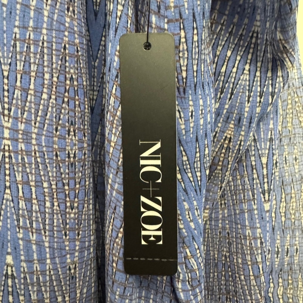 Nic+Zoe NWT Blouse 2X V Neck Long Sleeve Tunic Top‎ Purple Blue Office Career - Picture 4 of 7